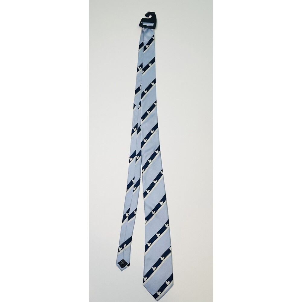 Disney Parks Mickey Mouse Icon Light Blue 100% Silk Tie Men's‎